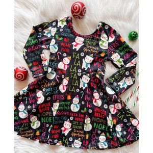 Christmas Snowman 'Warm Wishes Twirl' Dress Girl's/Toddler 3T NEW